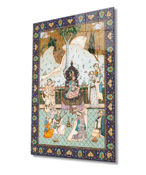 Tarihi İran Sanatı  Cam Tablo 4mm Dayanıklı Temperli Cam