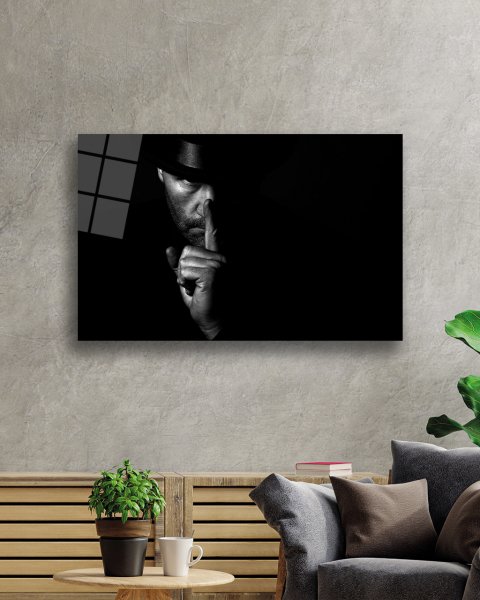 Siyah Beyaz İnsan Fotoğrafları Cam Tablo  4mm Dayanıklı Temperli Cam Black and White People Photos Glass Wall Art