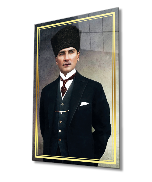 Atatürk 4mm Dayanıklı Cam Tablo Temperli Cam, Ataturk Glass Wall Decor