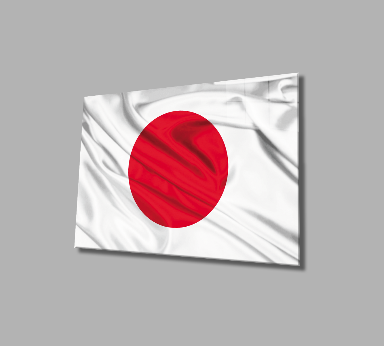 Japon Bayrağı Cam Tablo  4mm Dayanıklı Temperli Cam, Japanese Flag Glass Wall Art