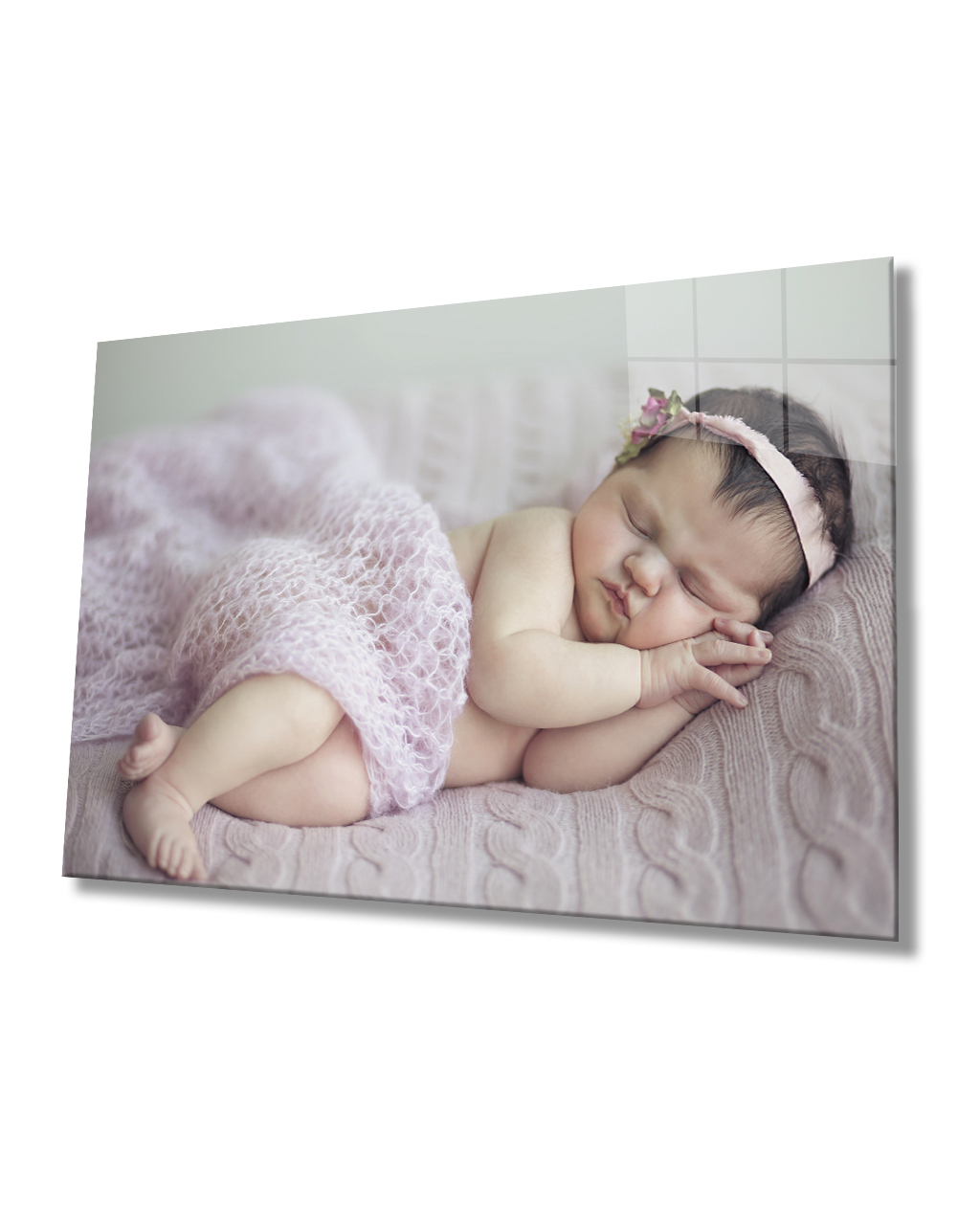 Uyuyan Bebek Cam Tablo  4mm Dayanıklı Temperli Cam Sleeping Baby Glass Table 4mm Durable Tempered Glass