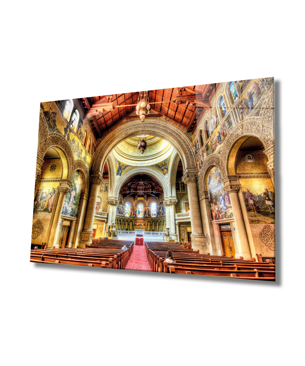 Kilise Cam Tablo  4mm Dayanıklı Temperli Cam, Church Glass Wall Decor