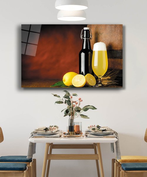 Limonata  Cam Tablo  4mm Dayanıklı Temperli Cam Lemonade Glass Wall Art