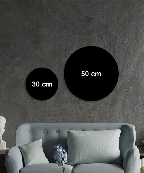 Siyah Beyaz Soyut Yuvarlak Cam Tablo Duvar Dekoru 4mm Dayanıklı Temperli Cam