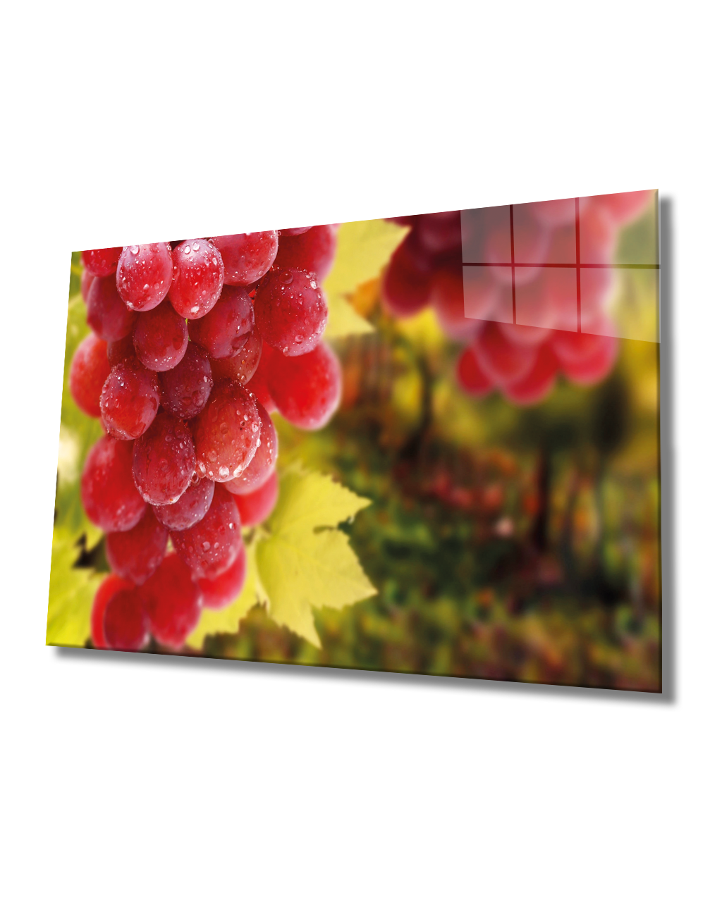 Üzüm Meyve Cam Tablo  4mm Dayanıklı Temperli Cam, Grape Glass Art
