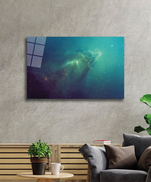 Evren Uzay Cam Tablo  4mm Dayanıklı Temperli Cam, Universe  Glass Wall Art