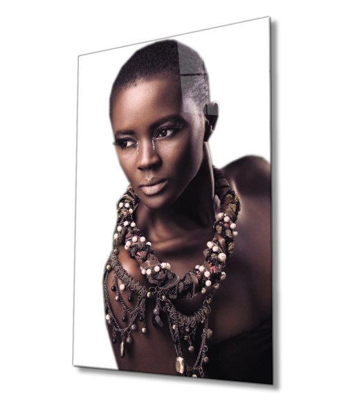 Kadın Portresi Cam Tablo  4mm Dayanıklı Temperli Cam