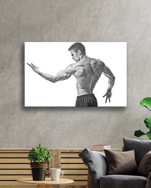 Spor Fitnes Cam Tablo  4mm Dayanıklı Temperli Cam Sports Fitness Glass Wall Art