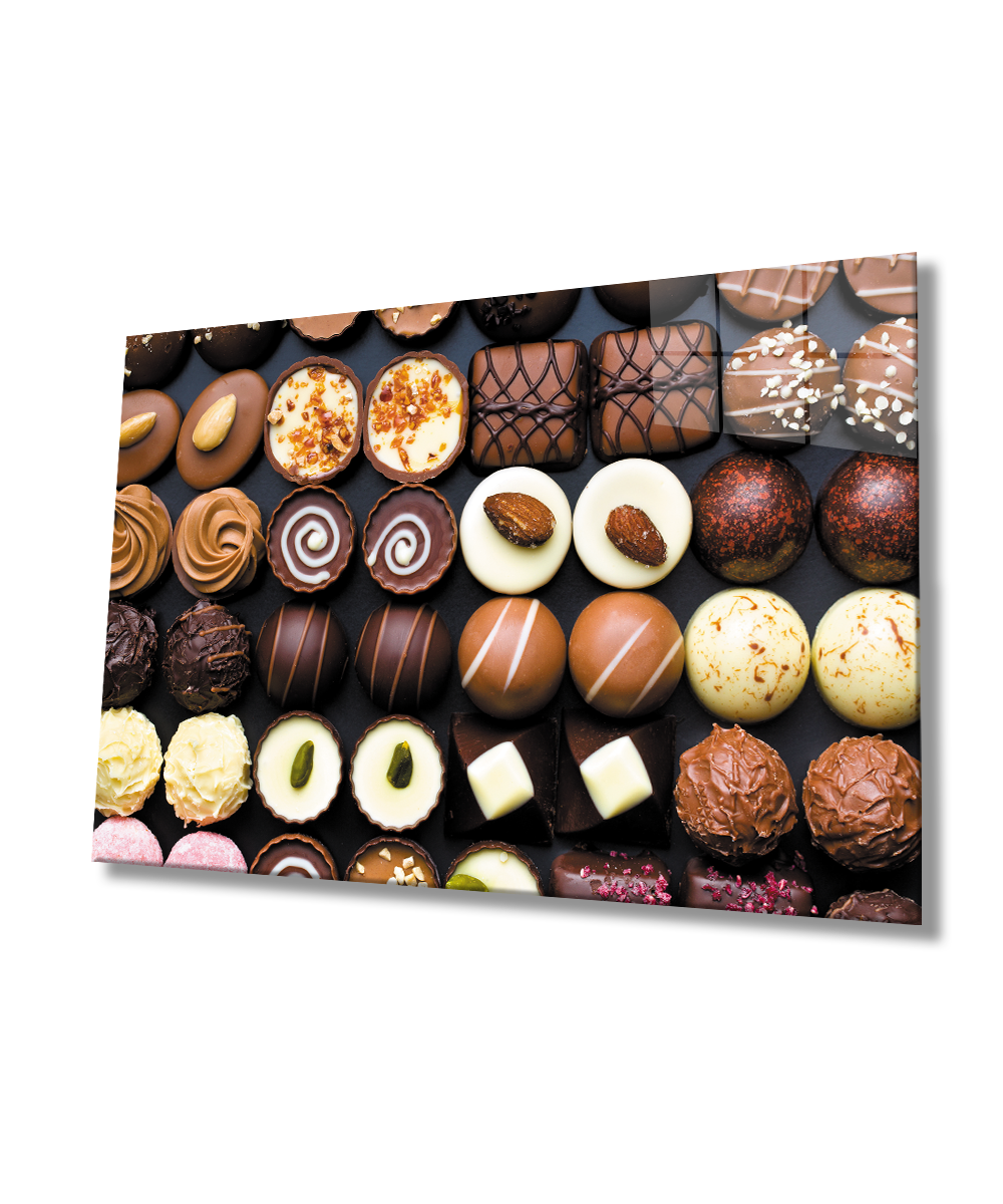 Çikolata Cam Tablo  4mm Dayanıklı Temperli Cam Chocolate Glass Wall Art