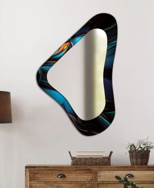 Asimetrik Ayna Dijital Renkli Baskı Dekoratif Ayna