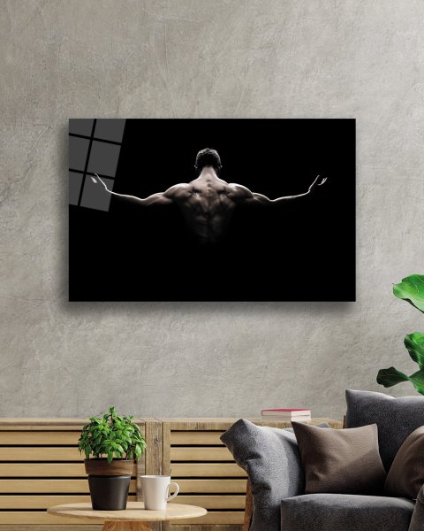 Spor Fitnes Cam Tablo  4mm Dayanıklı Temperli Cam Sports Fitness Glass Wall Art