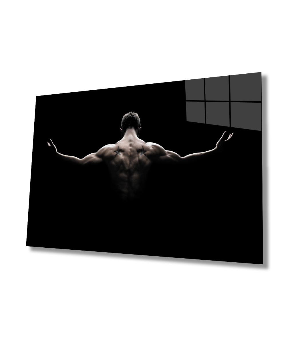 Spor Fitnes Cam Tablo  4mm Dayanıklı Temperli Cam Sports Fitness Glass Wall Art