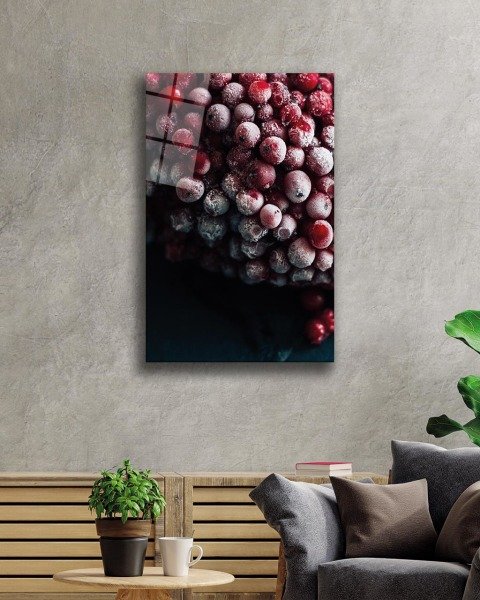 Meyve Cam Tablo  4mm Dayanıklı Temperli Cam, Fruits Wall Art