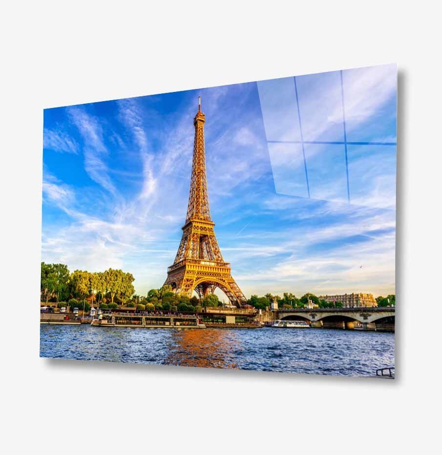 Paris Eyfel Kulesi Cam Tablo  4mm Dayanıklı Temperli Cam