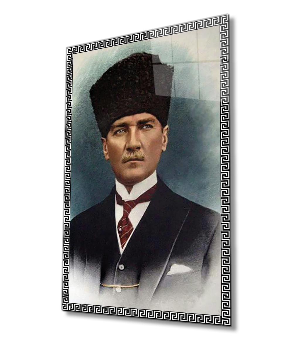 Atatürk Cam Tablo 4mm Dayanıklı Temperli Cam, Atatürk Glass Wall Art
