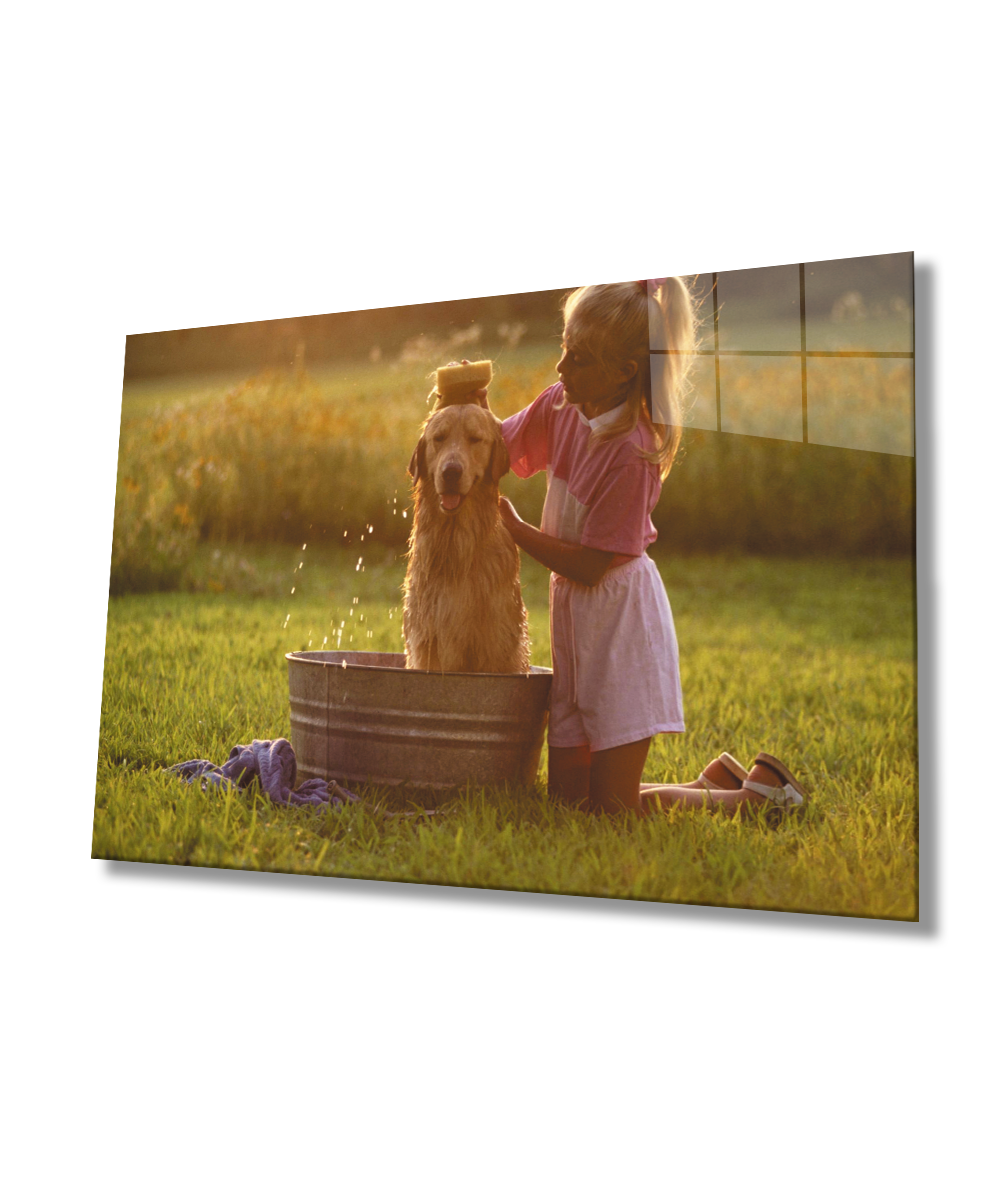 Köpek ve Çocuk Cam Tablo  4mm Dayanıklı Temperli Cam