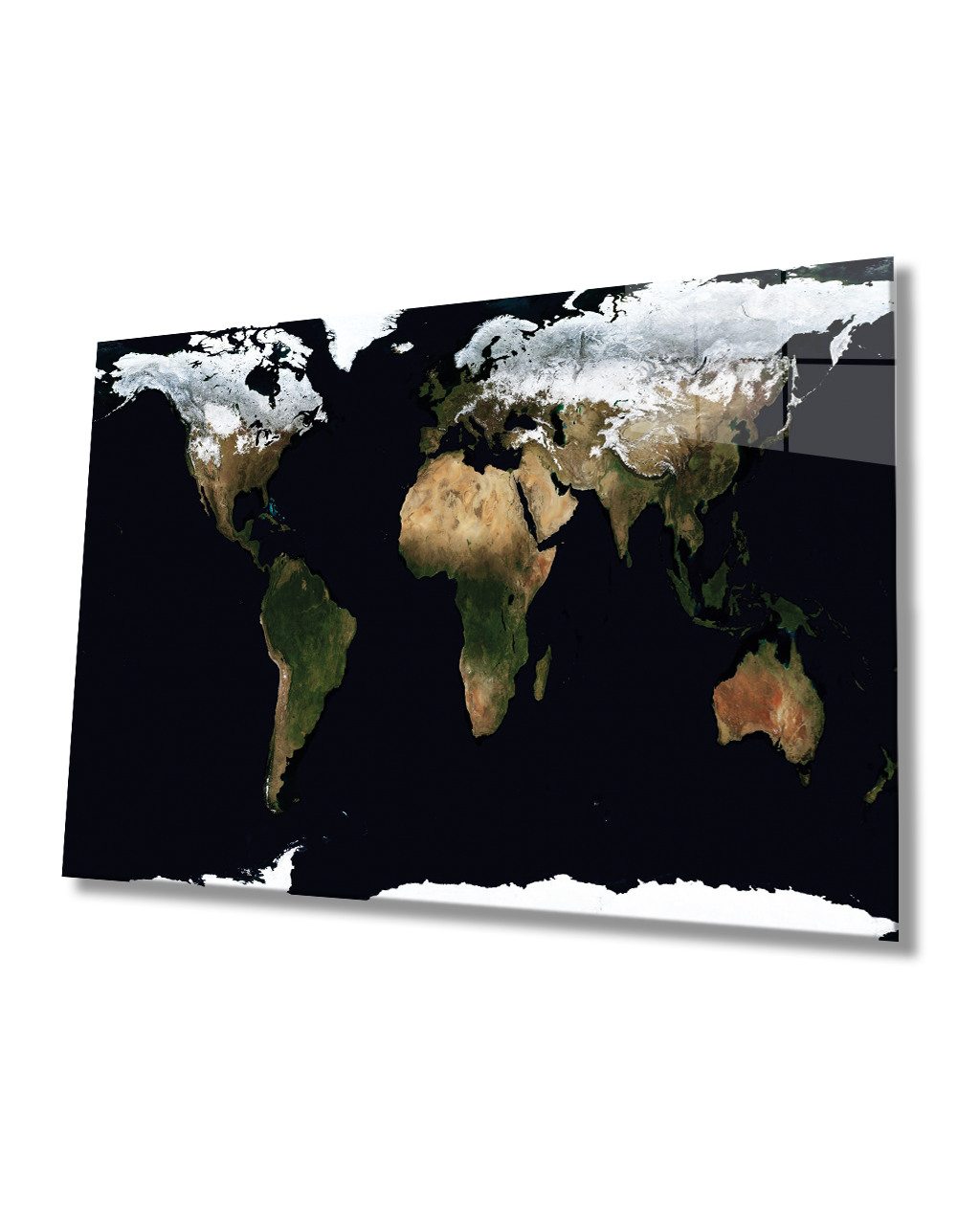 Dünya Haritası 4mm Dayanıklı Cam Tablo Temperli Cam, World Map