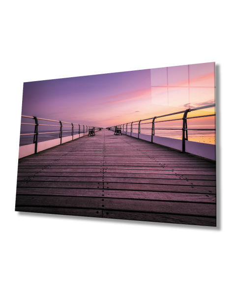 Gün Batımı Manzaralı Cam Tablo  4mm Dayanıklı Temperli Cam Sunset View Glass Table 4mm Durable Tempered Glass