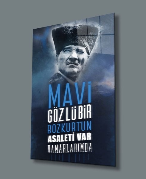 Atatürk Cam Tablo  4mm Dayanıklı Temperli Cam