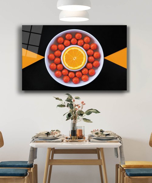 Meyve Cam Tablo  4mm Dayanıklı Temperli Cam  Fruit Glass Wall Art