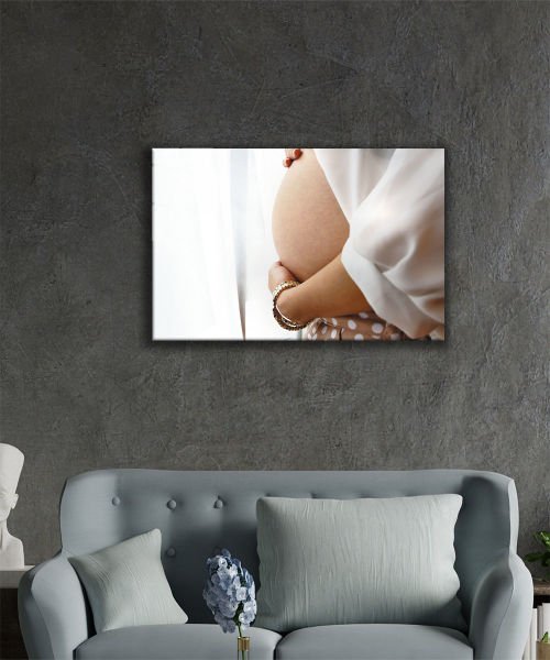 Kadınlar Hamile Kadın Cam Tablo  4mm Dayanıklı Temperli Cam,Women Pregnant Woman Glass Wall Art