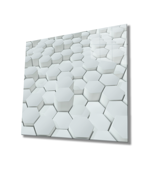 Soyut Geometrik Mimari Cam Tablo  4mm Dayanıklı Temperli Cam, Abstract Geometric Architecture Glass Wall Decor