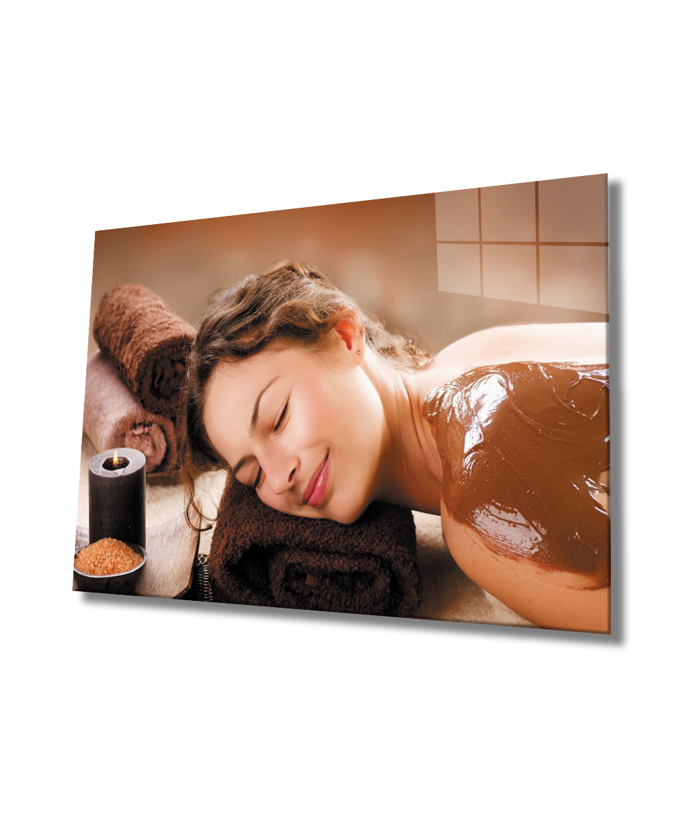 Kadınlar Masaj Spa Cam Tablo  4mm Dayanıklı Temperli Cam,Women Massage Spa Glass Wall Art