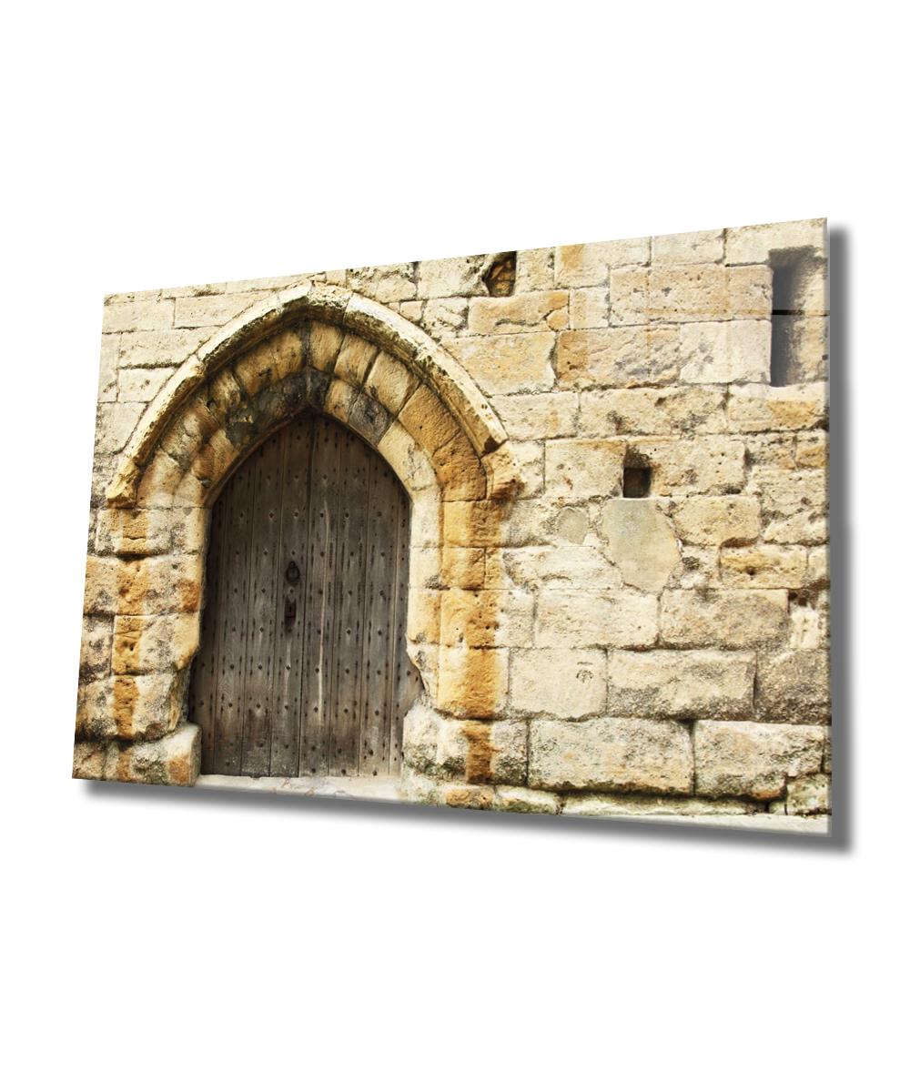 Eski Kapı Cam Tablo  4mm Dayanıklı Temperli Cam, Old Door Glass Wall Decor