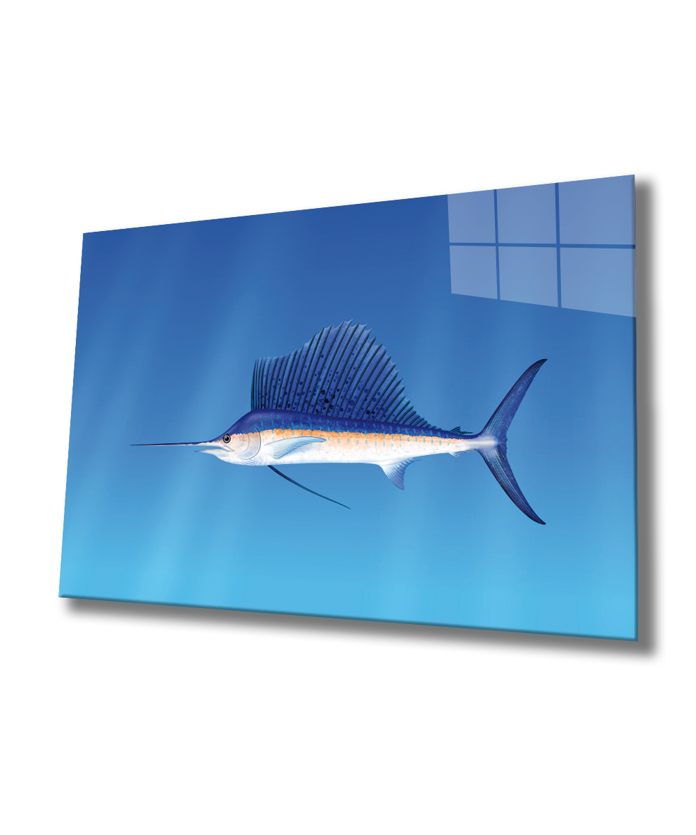Balık Cam Tablo  4mm Dayanıklı Temperli Cam, Fish Glass Wall Art