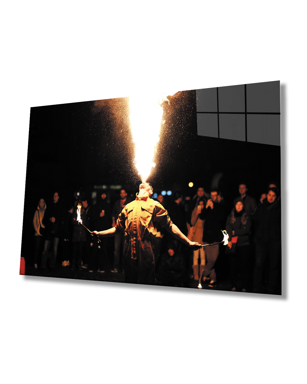 Ateş Gösterisi Cam Tablo 4mm Dayanıklı Temperli Cam Fire Glass Painting