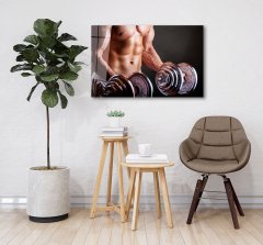 Spor Fitnes Cam Tablo  4mm Dayanıklı Temperli Cam Sports Fitness Glass Wall Art