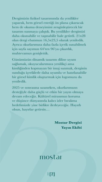 Mostar Dergisi Sayı: 239 - Ocak 2025