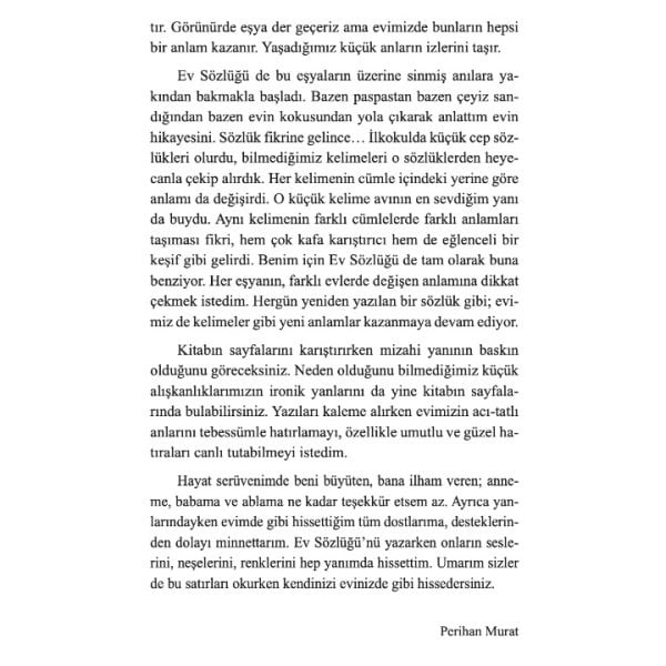 Ev Sözlüğü | Perihan Murat