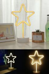 Sarı Yıldız Model Neon Led Işıklı Masa Lambası Dekoratif Aydınlatma Gece Lambası