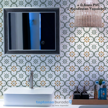 TechnoSmart 6Adet 20cm×20cm Kendinden Yapışkanlı Duvar Kaplama Mutfak Banyo PVC Sticker Dekorasyon