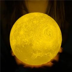 3D Ay Gece Lambası Dekoratif Küre Led Başucu Lambası (Gün Işığı)