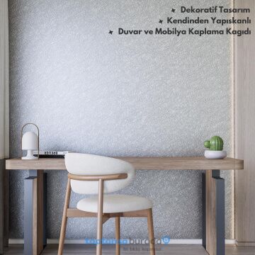 TechnoSmart 60cm×500cm Kendinden Yapışkanlı Modern Görünümlü Duvar Kağıdı Mutfak Dolap Masa Kaplama Gri
