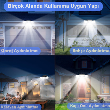 TechnoSmart Solar Güneş Enerjili 348 Ledli Kumandalı Hareket Sensörlü 3 Modlu Bahçe Aydınlatma Lamba