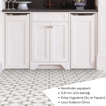 TechnoSmart 4Adet 30cm×30cm Kendinden Yapışkanlı Duvar Kaplama Mutfak Banyo PVC Sticker Dekorasyon