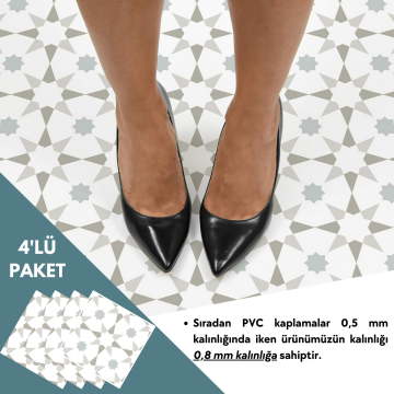 TechnoSmart 4Adet 30cm×30cm Kendinden Yapışkanlı Duvar Kaplama Mutfak Banyo PVC Sticker Dekorasyon