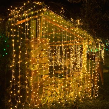 3x3 Metre Perde Led Animasyonlu 12 Saçaklı 300 Ledli Fişli Eklenebilir 8 Fonksiyonlu