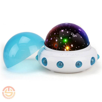 Müzikli Renkli Ve Dönen Star Master Ufo Uzay Temalı Projeksiyon Gece Lambası Usbli Mavi