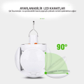 TechnoSmart Solar Güneş Enerji ve Usb Sarjlı 5 Kanatlı Bahçe Aydınlatma Led Askılı Pratik Kamp Lamba