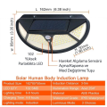 TechnoSmart 102 Ledli Solar Güneş Enerjili Bahçe Aydınlatması Lamba Hareket Sensörlü Oval 3 Modlu