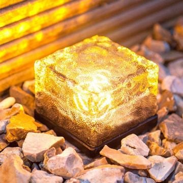 TechnoSmart Solar Güneş Enerjili Buz Cam Zemin Dekoratif Bahçe Aydınlatma Led Kristal Gömülü Havuz
