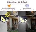 TechnoSmart 114 Ledli Solar Güneş Enerjili Bahçe Aydınlatması Hareket Sensörlü Lamba 3 Modlu COB Led