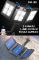 Trendpoint 384Ledli Solar Bahçe Aydınlatması Projektör Sokak Lambası Hareket Sensörlü Güneş Enerjili