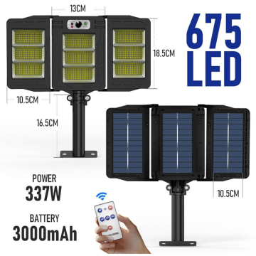 Trendpoint 675Ledli Solar Bahçe Aydınlatması Projektör Sokak Lambası Hareket Sensörlü Güneş Enerjili