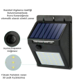 TechnoSmart 1Adet 30 Ledli Solar Bahçe Aydınlatma Lamba Dış Mekan Güneş Enerjili
