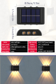 TechnoSmart 1Adet Modern Solar 6Ledli Çift Taraflı Aplik Güneş Enerjili Aydınlatma Duvar Lambası